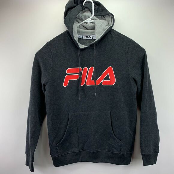 Fila Other - Fila Mens Logo Pullover Training Hoodie Charcoal Gray S